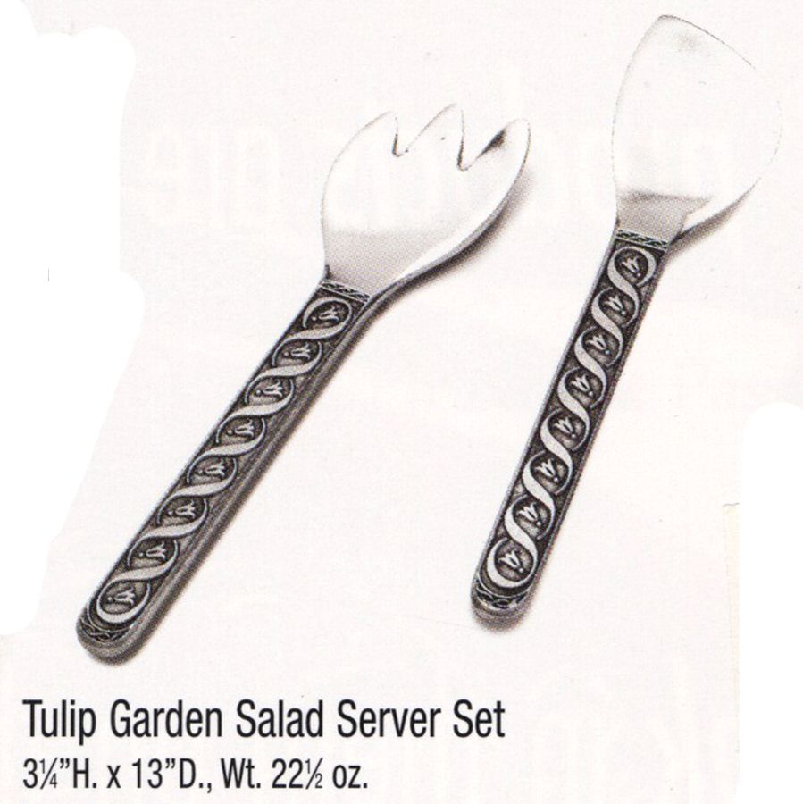 Tulip Garden (Armetale, Hollowware) (2 Pc) Solid Salad Set by Wilton Armetale-1