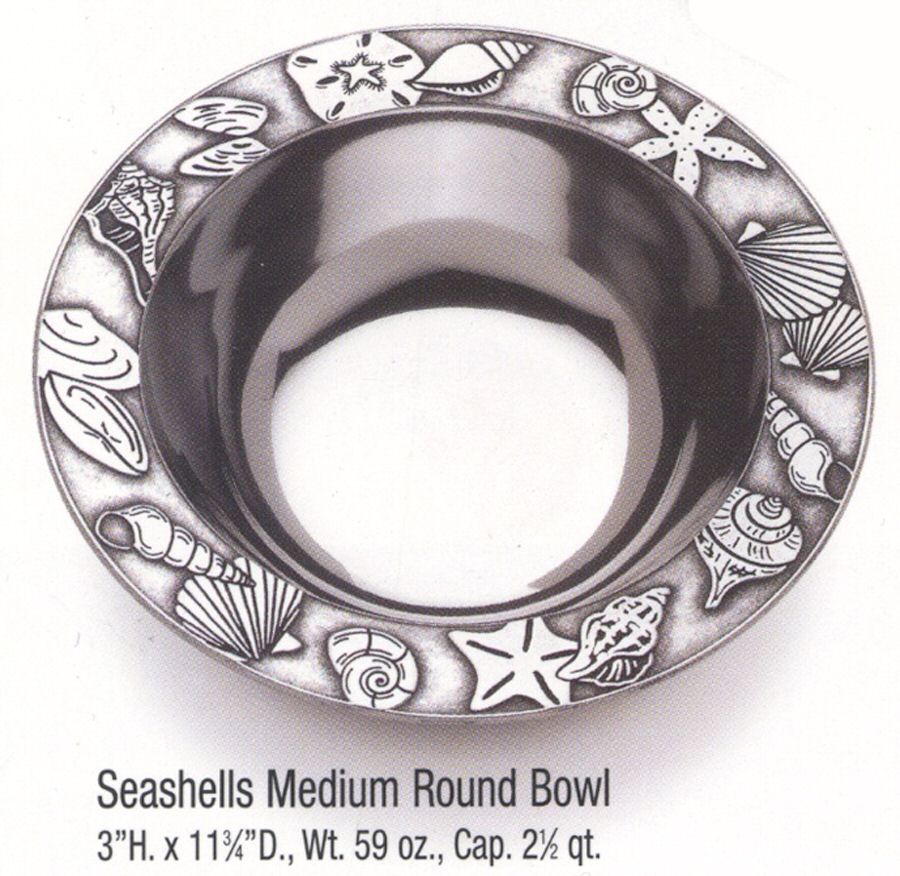 Seashells (Armetale, Hollowware) 11" Round Serving Bowl by Wilton Armetale-1