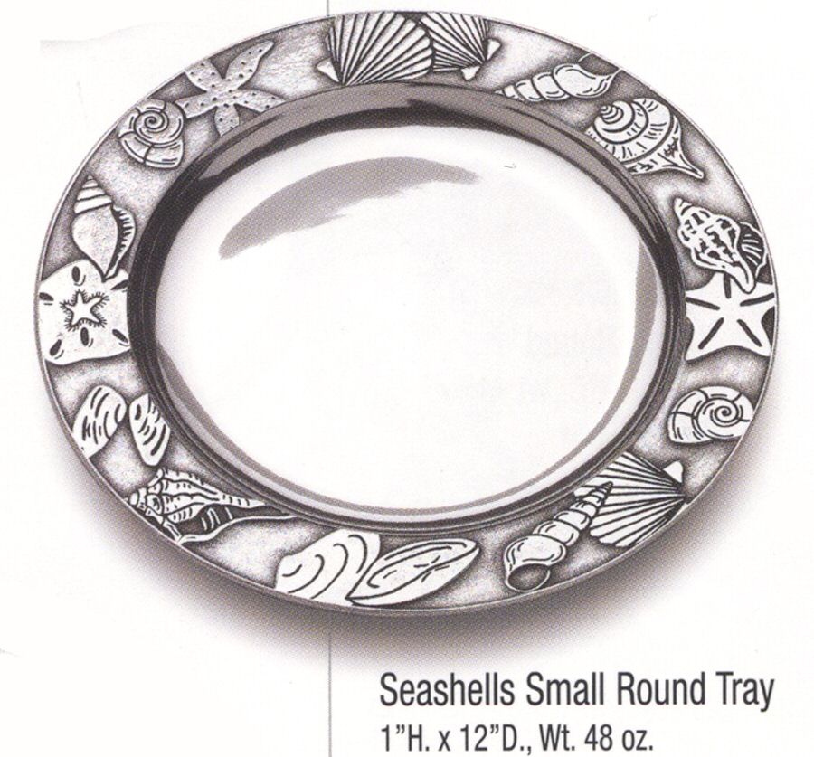 Seashells (Armetale, Hollowware) 12" Round Tray by Wilton Armetale-1