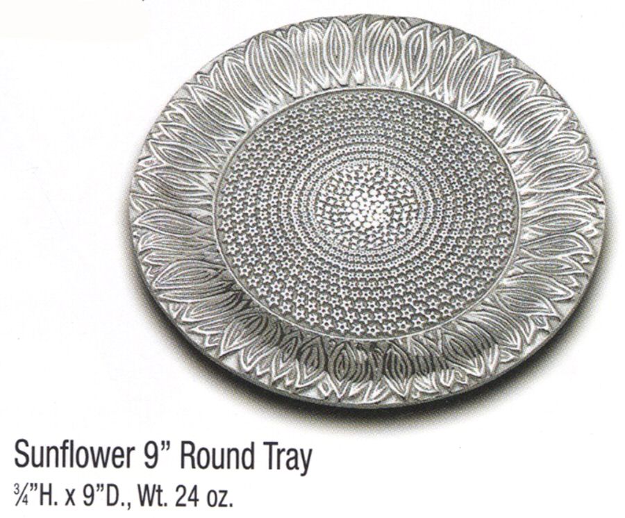 Sunflower (Armetale, Hollowware) 9" Round Tray by Wilton Armetale-1