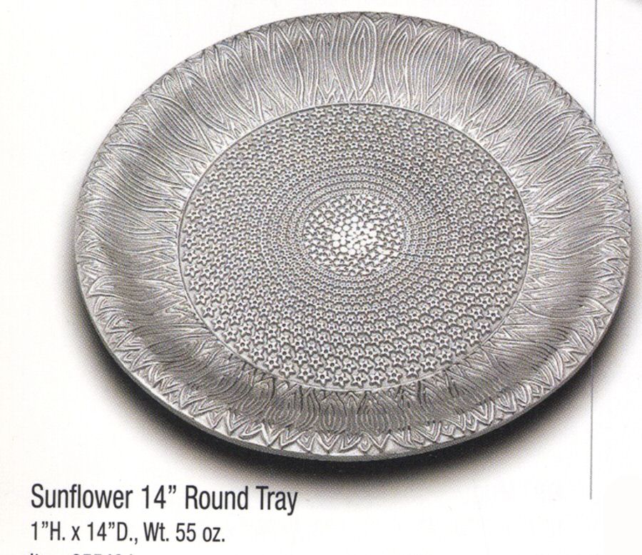 Sunflower (Armetale, Hollowware) 14" Round Tray by Wilton Armetale-1