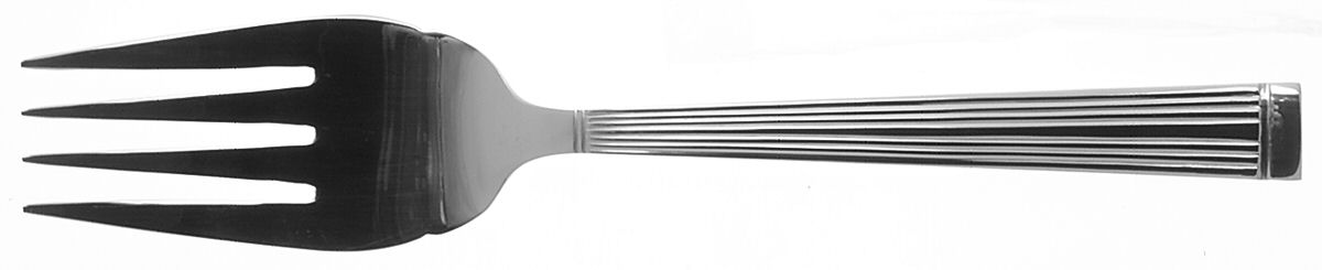 Modern Flute (Stainless) Medium Solid Cold Meat Serving Fork by Wallace Silver-1