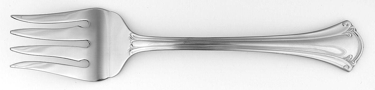 Grand Ballroom (Stainless) Medium Solid Cold Meat Serving Fork by Wallace Silver-1