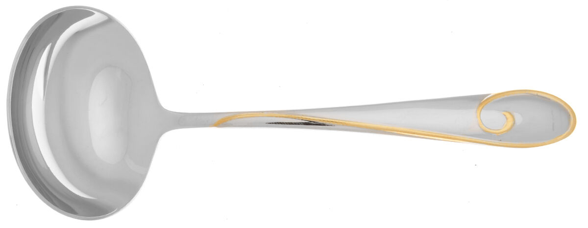 Ballet Ribbon Gold (Stainless) Solid Gravy Ladle by Waterford-1