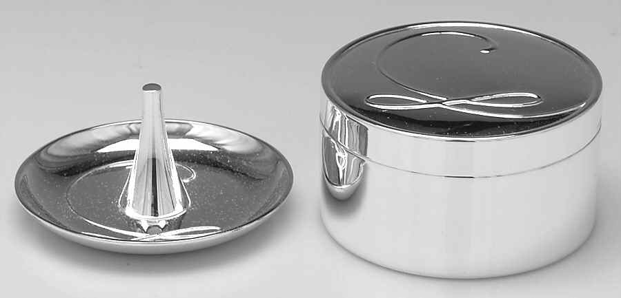 Ballet Ribbon (Silverplate, Hlw) Jewelry Set (Jewelry Box & Ring Holder) by Waterford-1