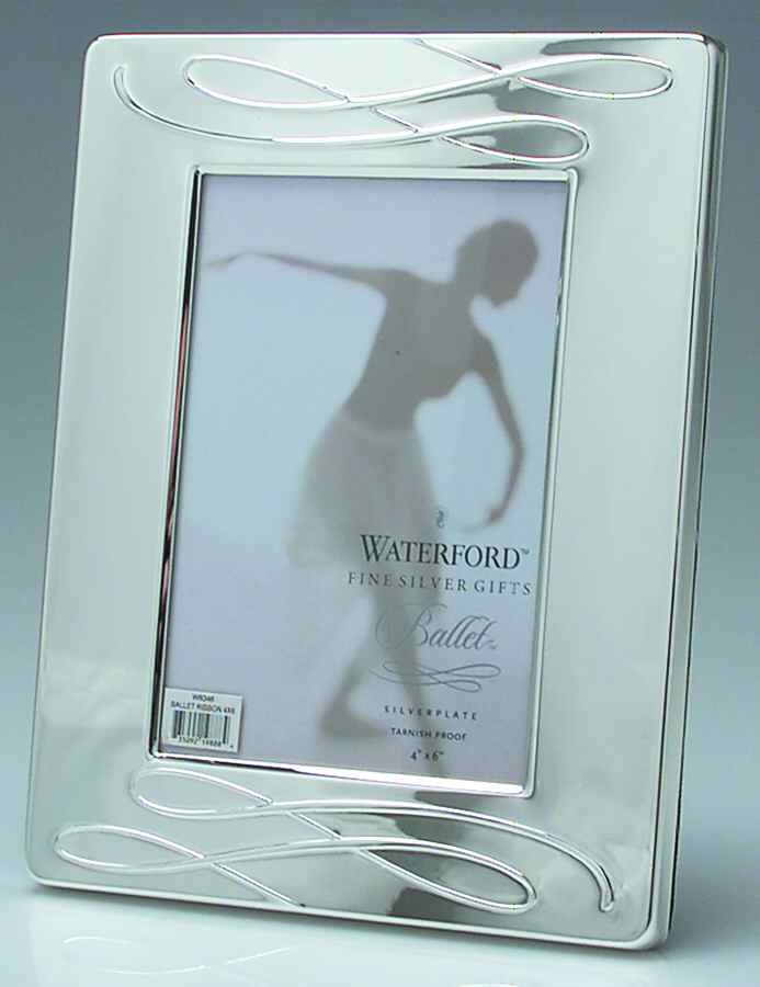 Ballet Ribbon (Silverplate, Hlw) Frame-Holds 4" X 6" Picture by Waterford-1