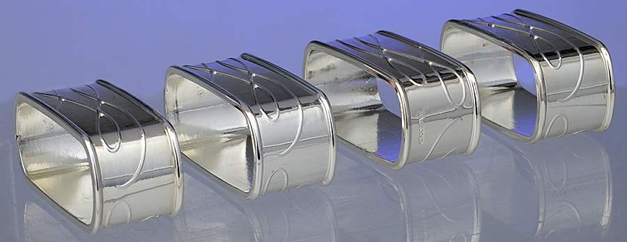 Ballet Ribbon (Silverplate, Hlw) Napkin Ring - Set of 4 by Waterford-1