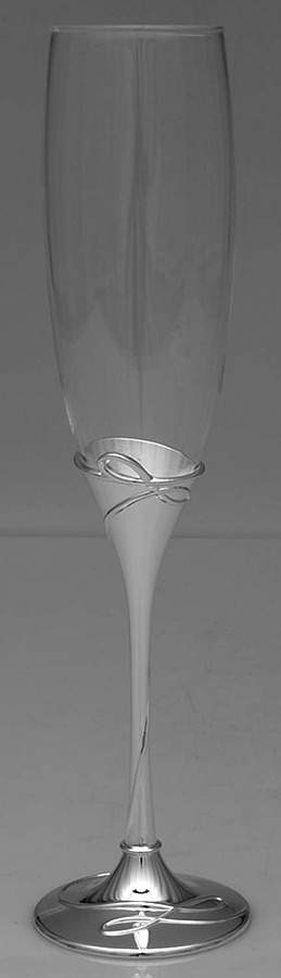 Ballet Ribbon (Silverplate, Hlw) Glass & Silver Champagne Flute by Waterford-1