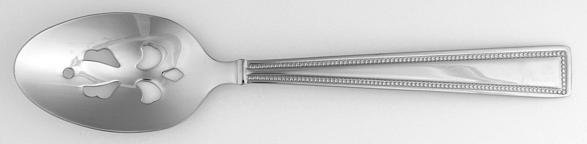 Imperial Bead (Stainless) Pierced Tablespoon (Serving Spoon) by Wallace Silver-1