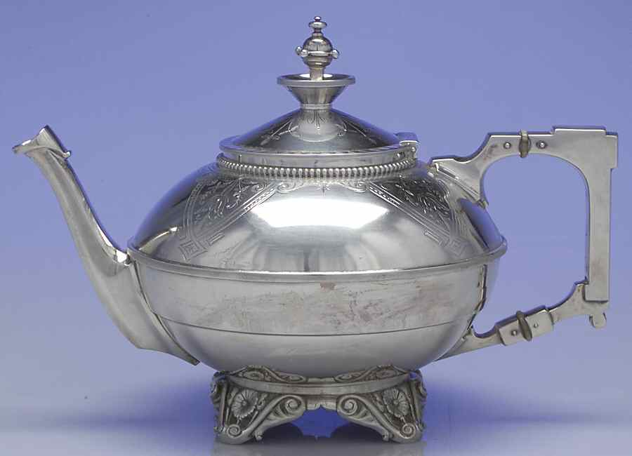 17 (Sterling, Hollowware) Teapot by Wood & Hughes-1