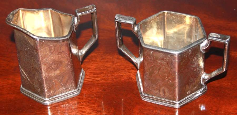 Tapestry (Silverplate, Hollowware) Creamer & Open Sugar Set by Weidlich Bros Mfg Co-1