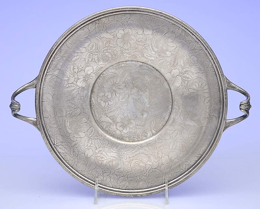 Tapestry (Silverplate, Hollowware) 10" Handled Sandwich Plate by Weidlich Bros Mfg Co-1