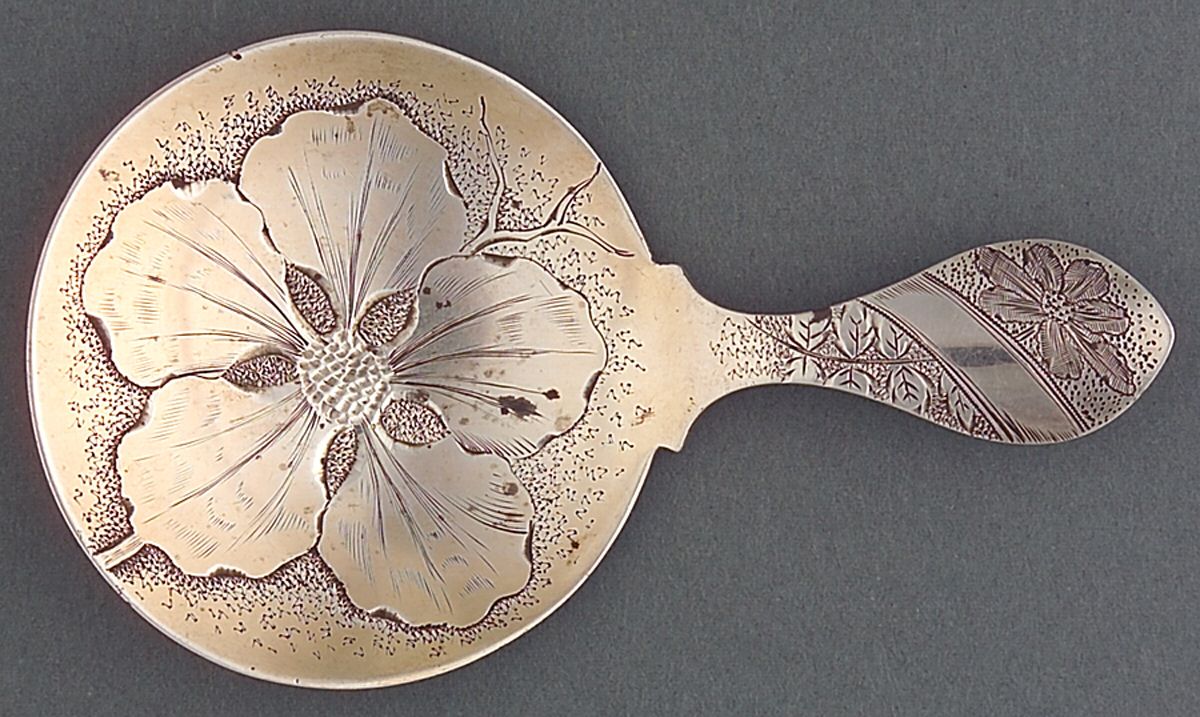 WMW5 (Sterling) Solid Bon Bon Spoon with Design Bowl by Wm Wilson & Son-1
