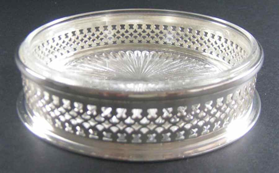 9011 (Silverplate, Hollowware) Coaster & Glass Liner by Wallace Silver-1