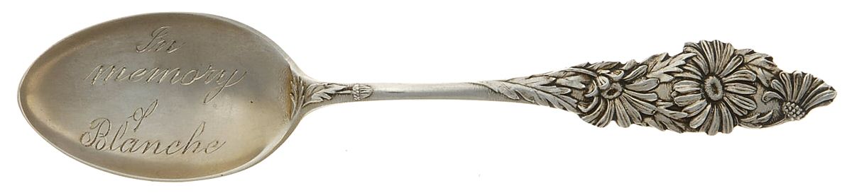 Floral Series #8 (Sterling) Monogram Five O'Clock Teaspoon by Watson-1