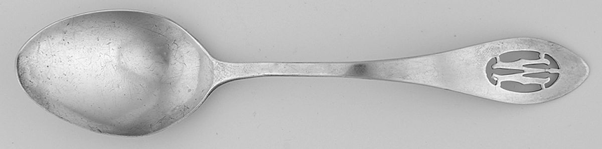 Monogramed Pierced Handle (Sterling) Five O'Clock Teaspoon by Weidlich Silver-1