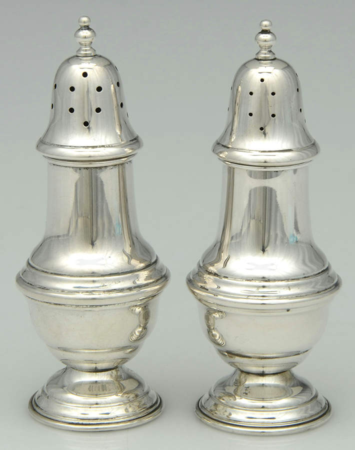 73 (Sterling, Hollowware) Salt and Pepper Set by Wallace Silver-1
