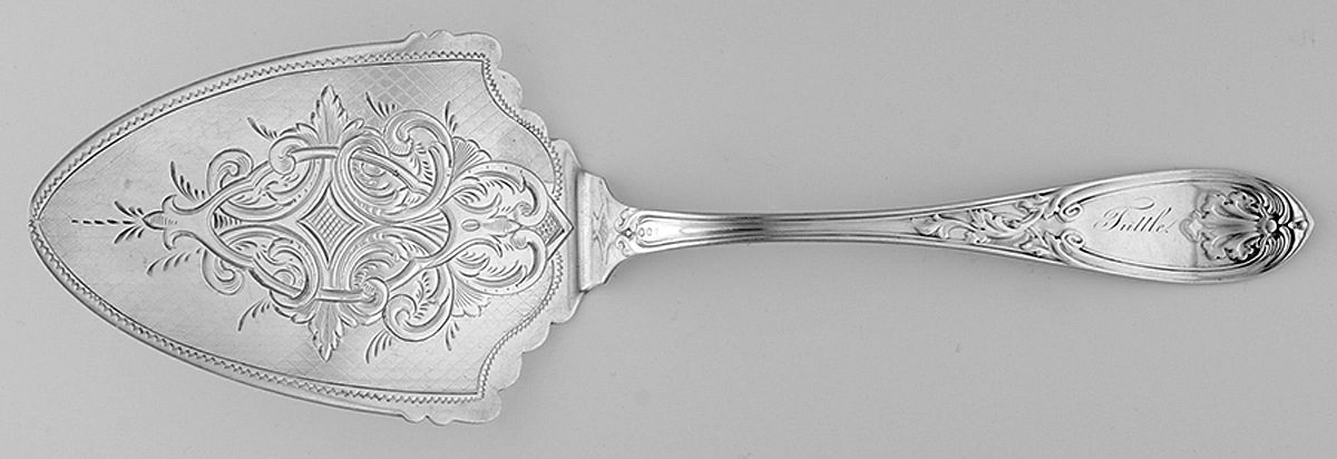 WHS37 (Coin) Large Solid Bright Cut Pie Knife by Wood & Hughes-1
