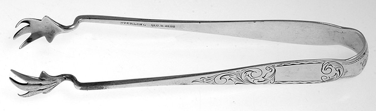 WW41 (Sterling) Large Sugar Tongs by Geo W Webb & Co.-1
