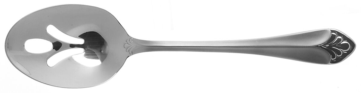 St Regis (Stainless-Frosted) Pierced Tablespoon (Serving Spoon) by Wallace Silver-1