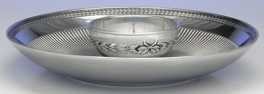 Edme (Metal, Hollowware) 2 Piece Chip and Dip Set by Wedgwood Silver-1