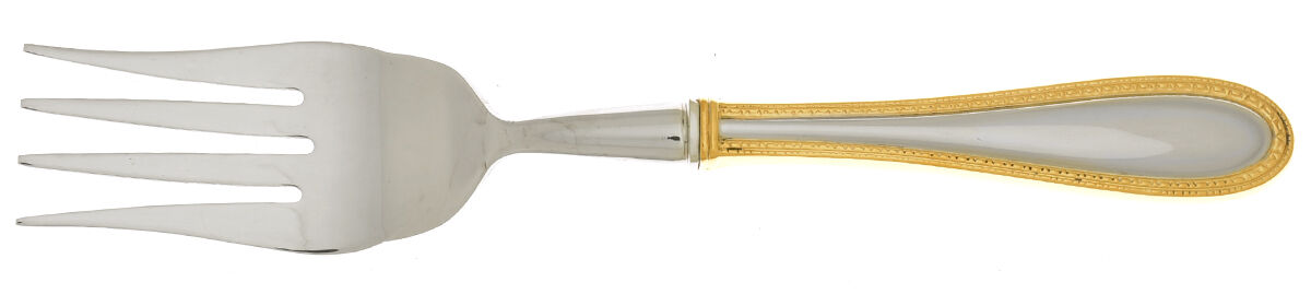 Vera Lace Gold (Stainless) Cold Meat Fork Large, Stainless Tines HC by Wedgwood Silver-1