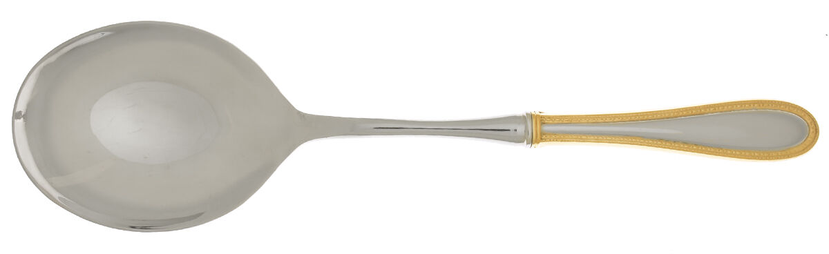 Vera Lace Gold (Stainless) Casserole Spoon with Smooth Stainless Bowl HC by Wedgwood Silver-1