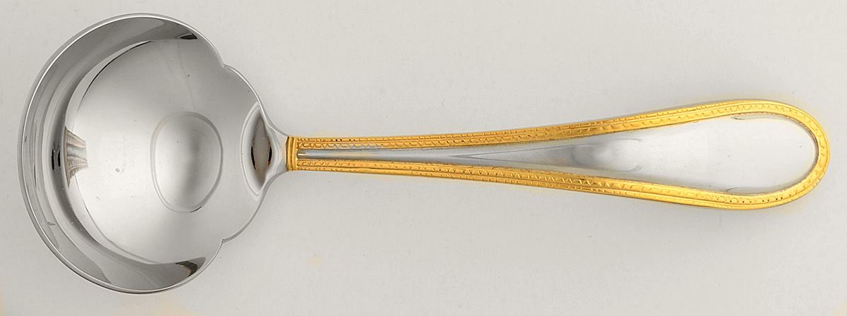 Vera Lace Gold (Stainless) Solid Gravy Ladle by Wedgwood Silver-1