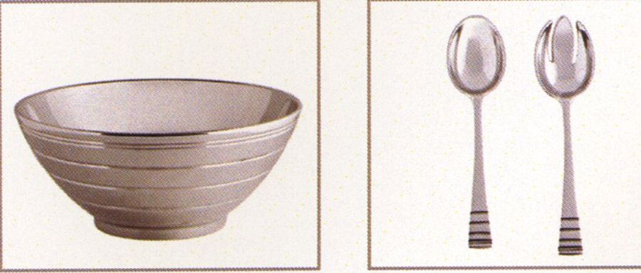 Jasper Conran Impressions (Metal, Hollowware) 12" Salad Serving Bowl by Wedgwood Silver-1