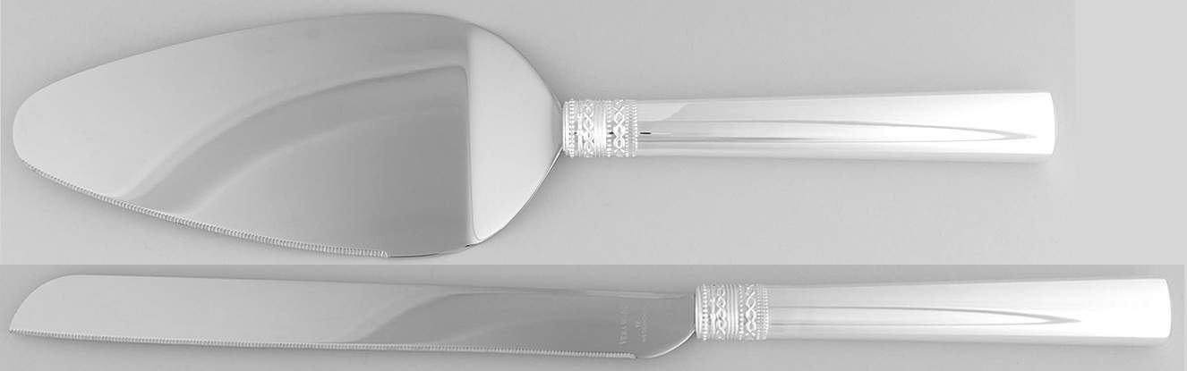 With Love (Metal, Hollowware) 2 Piece Cake Serving Set (CAKSL & CAKST) by Wedgwood Silver-1
