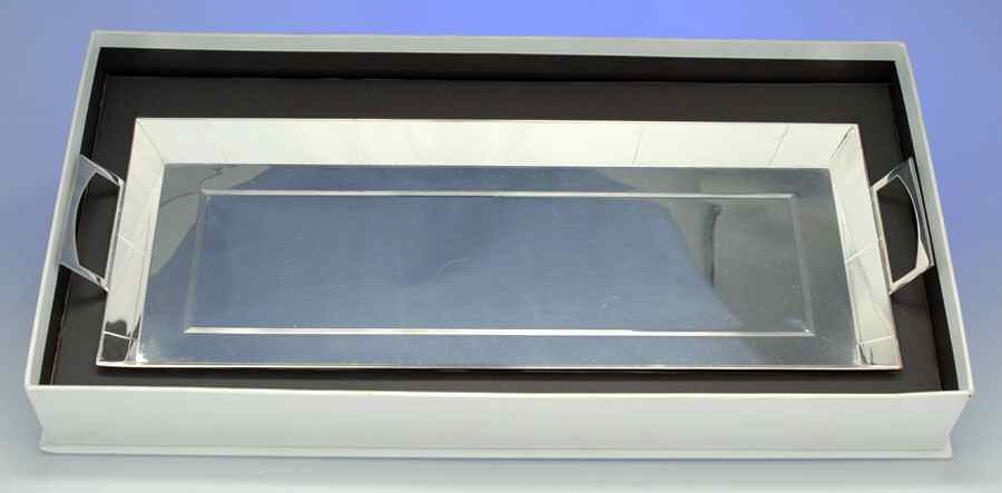 Challis (Silverplate, Hollowware) 20" Rectangular Handled Tray by Wedgwood Silver-1