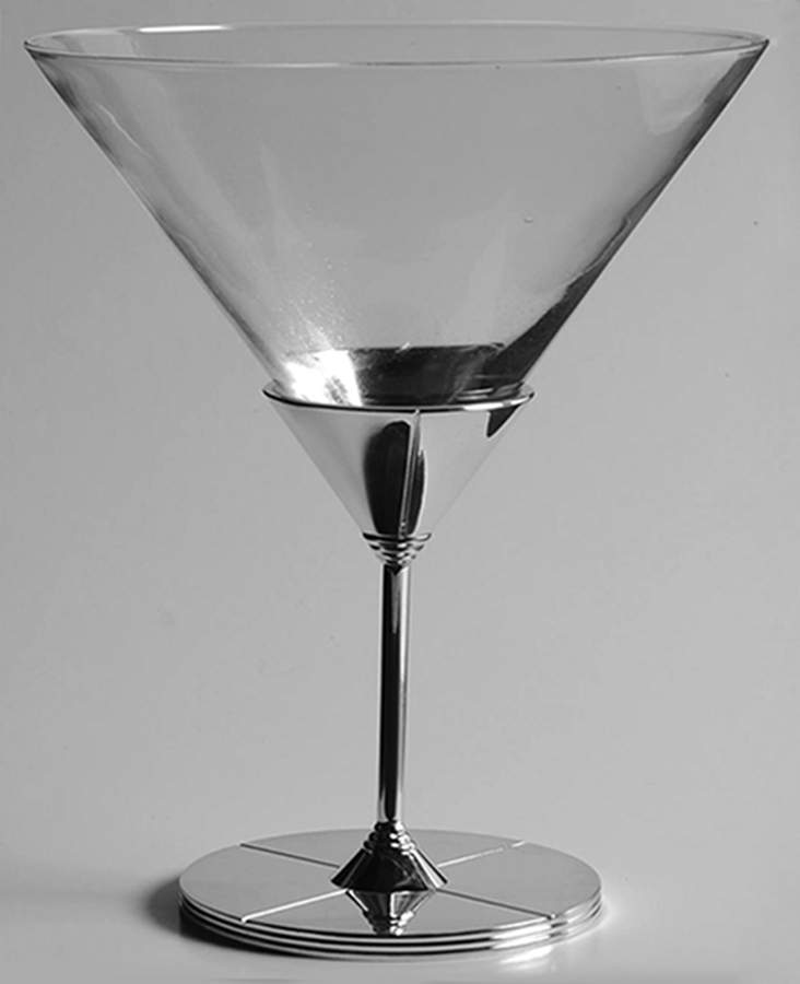 Challis (Silverplate, Hollowware) Martini with Glass Bowl by Wedgwood Silver-1