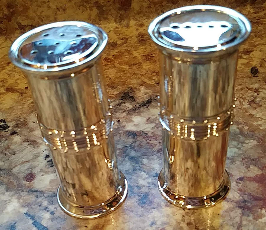 Grosgrain (Silverplate, Hollowware) Salt and Pepper Set by Wedgwood Silver-1