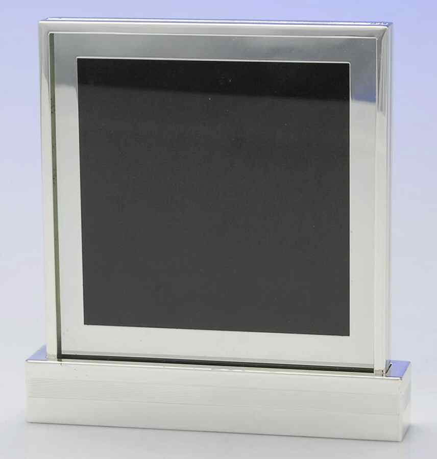 Grosgrain (Silverplate, Hollowware) Frame-Holds 5" X 5" Picture by Wedgwood Silver-1