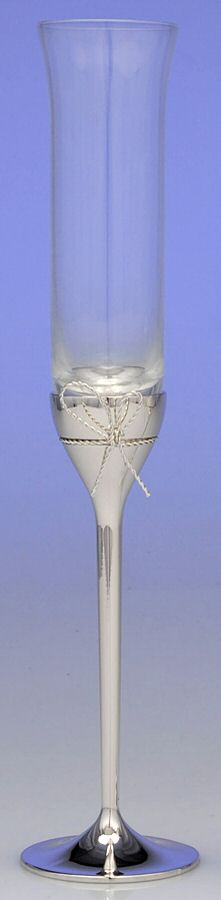 Love Knots (Hollowware) Glass & Silver Champagne Flute by Wedgwood Silver-1
