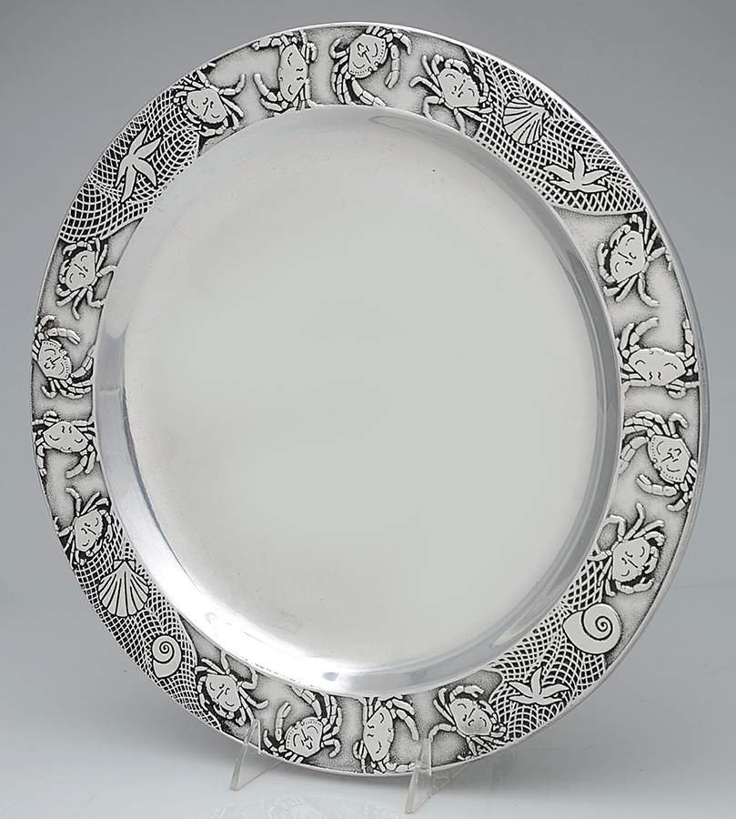 Crab (Hollowware) 14" Round Tray by Wilton Armetale-1