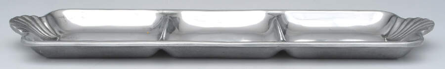 Scallop Handle (Hollowware) 20" 3 Part Rectangular Tray by Wilton Armetale-1