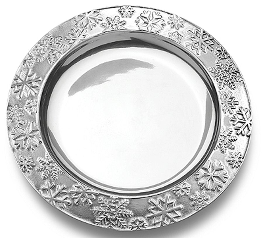 Snowflake (Hollowware) 12" Round Tray by Wilton Armetale-1