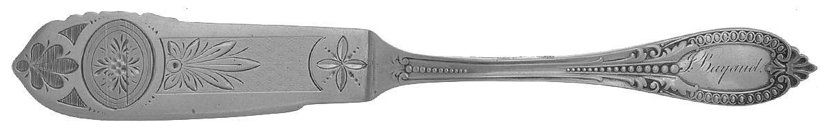 Italian (Sterling, 1860) Flat Handle Bright Cut Master Butter by William Gale & Son-1