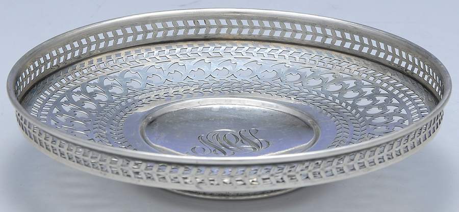 4172 (Sterling, Hollowware) Pierced Footed Round Tray by Watson-1