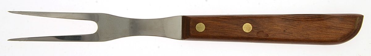 Town and Country Brown Maple (Stainless) Small Steak Carving Fork with Stainless Prongs by Washington Forge-1