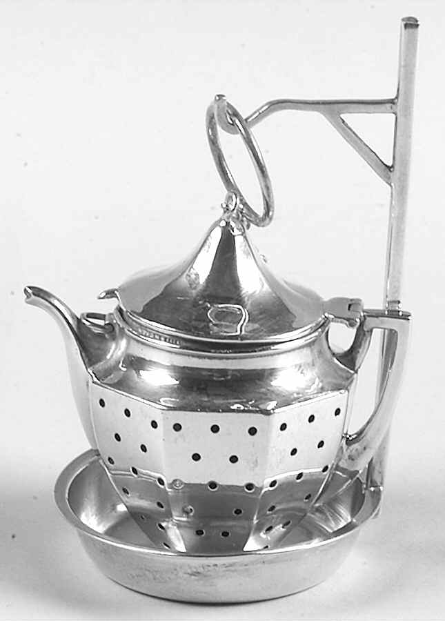 Tea Balls (Sterling, Hollowware) Tea Ball with Stand by Webster Co-1