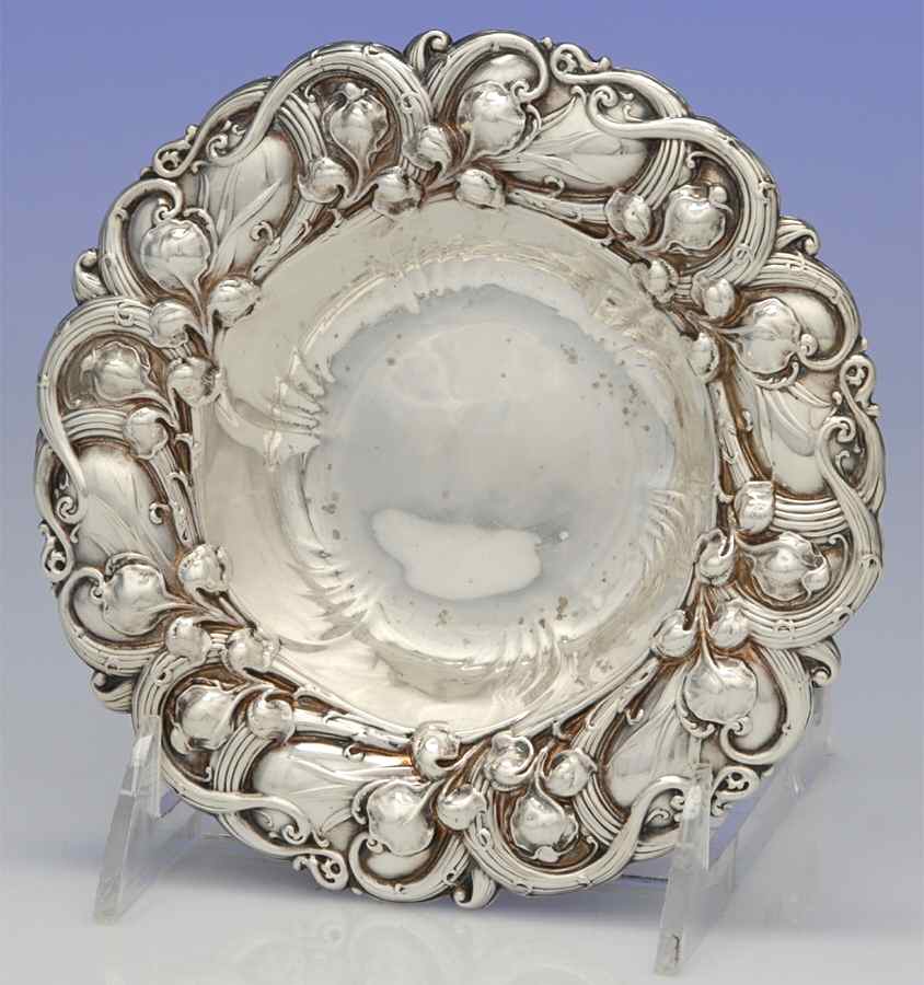 Lily of the Valley (Sterling, Hollowware) 5" Bon Bon Bowl by Whiting Manf Co-1
