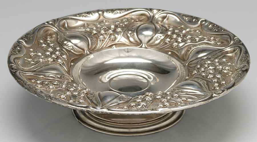 Lily of the Valley (Sterling, Hollowware) Round Compote (Height X Width) by Whiting Manf Co-1