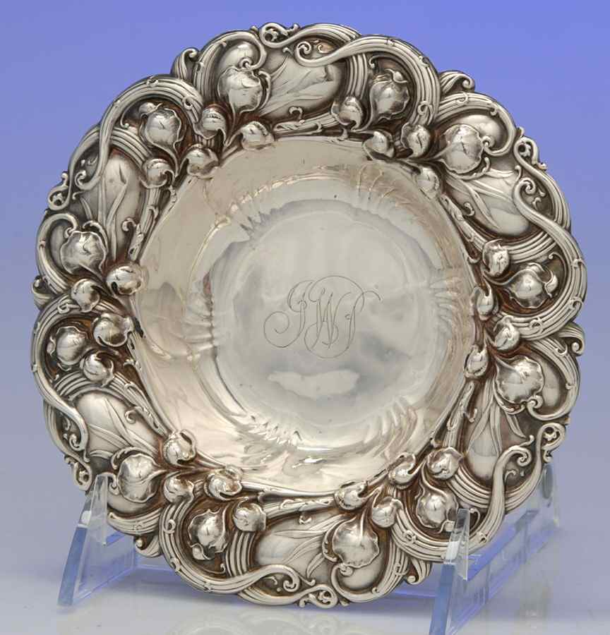 Lily of the Valley (Sterling, Hollowware) 5" Bon Bon Bowl by Whiting Manf Co-1