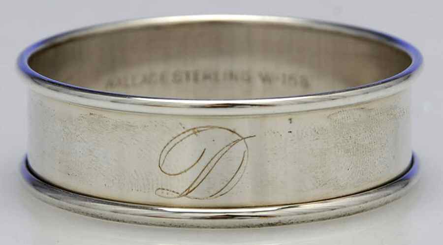 W158 (Sterling, Hollowware) Monogram Napkin Ring by Wallace Silver-1