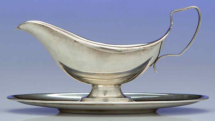 1099 (Sterling, Hollowware) Sterling Mini Sauce Boat and Underplate by Whiting Manf Co-1
