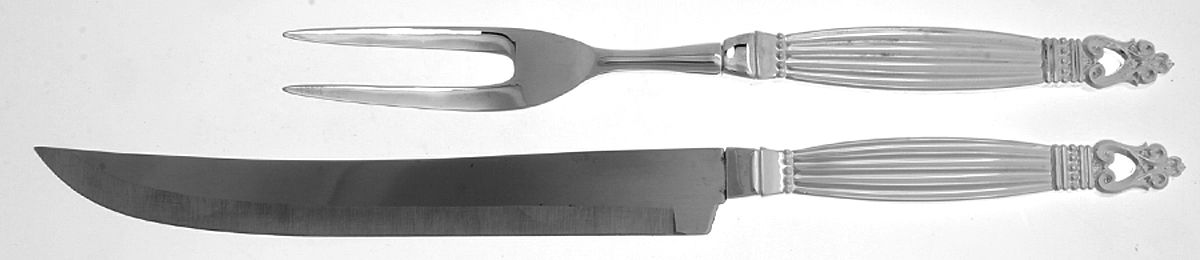 WAS178 (Silverplate) 2 Piece Large Carving Set,Stainless Blade w/Box by Wallace Silver-1
