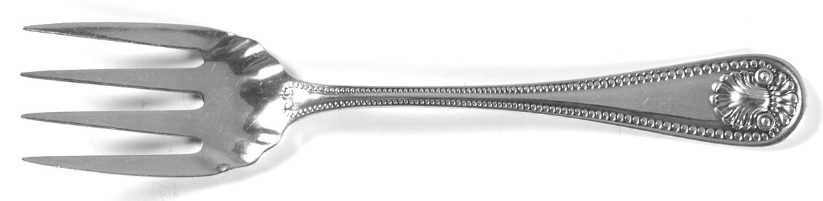 Bead (Sterling, 1880, Monograms) Small Chipped Beef Fork by Whiting Manf Co-1