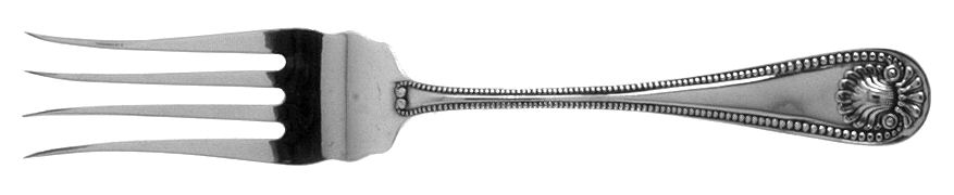 Bead (Sterling, 1880, Monograms) Medium Chipped Beef Fork by Whiting Manf Co-1